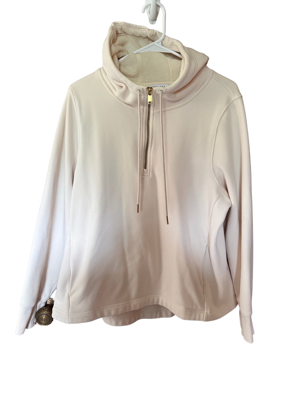 Athleta Cream Half-Zip Funnel Neck Pullover